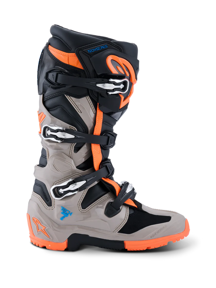 Alpinestars Tech 7 Enduro 2026 Boots White/Warm Grey/Orange Fluo