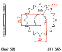 JT Sprocket Front JTF565 15T RB