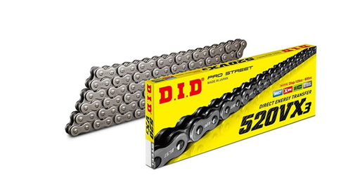 [DID-520VX3120ZB] DID Chain 520 120L VX3 X-Ring Rivet Type ZB Natural