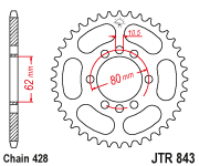 [JT-JTR843.50] JT Sprocket Rear JTR843 50T