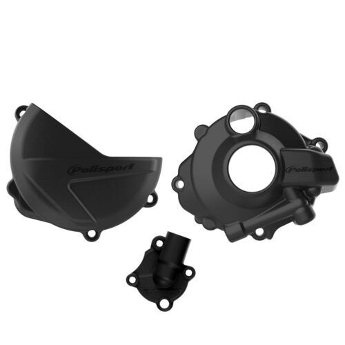 [POL-90957] Polisport Clutch & Ignition Cover Protector Kit Honda CRF250R '18-21 Black