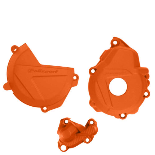 [POL-90983] Polisport Clutch & Ignition Cover Protector Kit KTM | Husqvarna 250F|350F '19-21 Orange