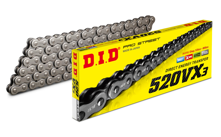 DID Chain 520 120L VX3 X-Ring Clip Type FB Steel