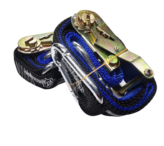 Racecraft Tie Down Set Cambuckle Ratchet Blue/Black 1.8m x 25mm