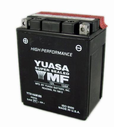 Toplite Battery YTX14AH-BS Dry with Acid