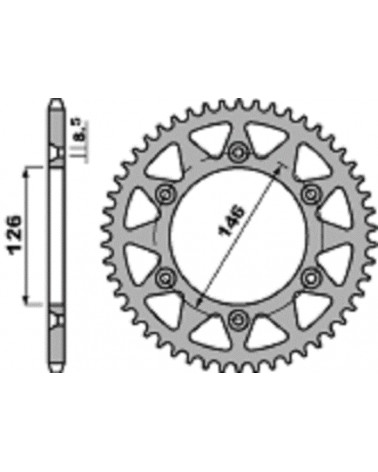 [PBR-0808-46] PBR 46T Rear Sprocket Black