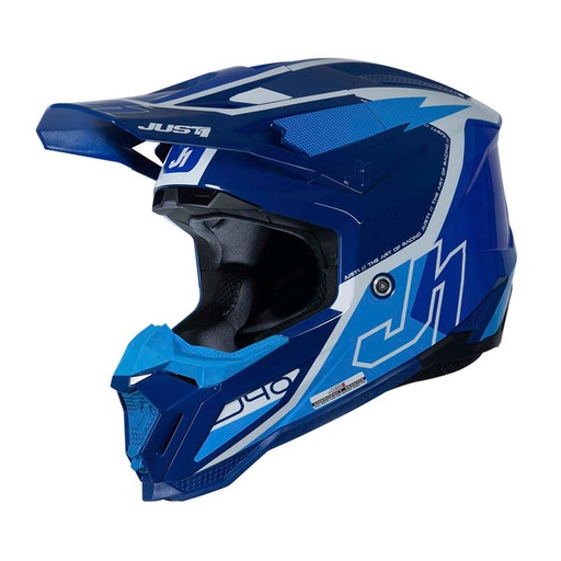 [J1-J4049FLSWBL] Just1 MX Helmet J40 Flash Gloss White/Blue