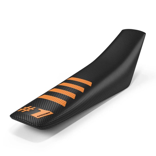 [OGR-OGSC02-BLOEOE] One Gripper Ribbed Seat Cover Black/Orange