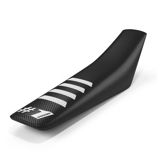 [OGR-OGSC02-BLWHWH] One Gripper Ribbed Seat Cover Black/White