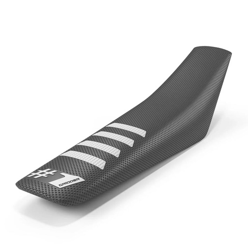 [OGR-OGSC02-DGWHWH] One Gripper Ribbed Seat Cover Dark Grey/WhIte