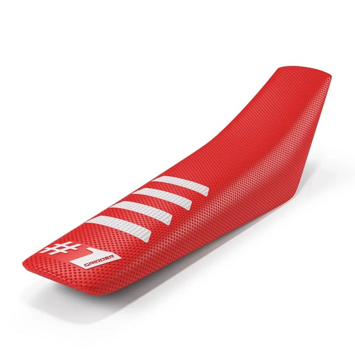 [OGR-OGSC02-RDWHWH] One Gripper Ribbed Seat Cover Red/White