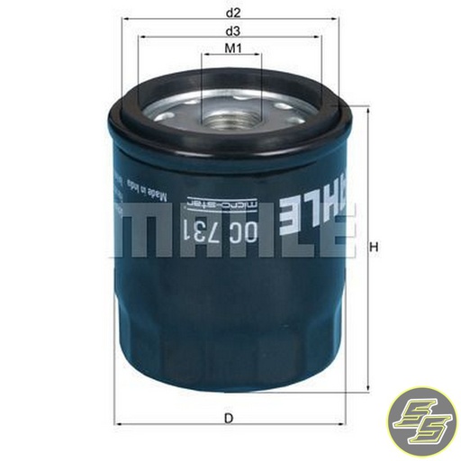[MAH-OC731] Mahle Oil Filter OC731